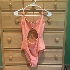 Cupshe Peach One Piece with Cutouts